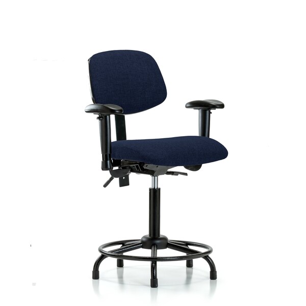 Chair, Fab, Med Bench, RT Tilt AA Glide, Nav, 6-Way Adjustable, 22" to 29" Height, Dark Blue