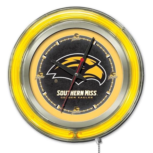 University of Southern Mississippi Double Neon 15" Clock