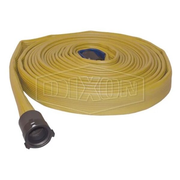 Double Jacket Fire Hose, 1-1/2 in, NPSH, 100 ft L, 360 psi Working, Aluminum, Domestic