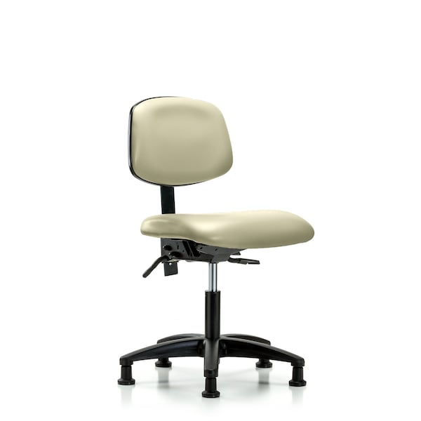 Desk Chair Desk Chair, Vinyl, Tilt Glides, Wht, No Arms, 18" to 23" Height, Vinyl, Adobe White