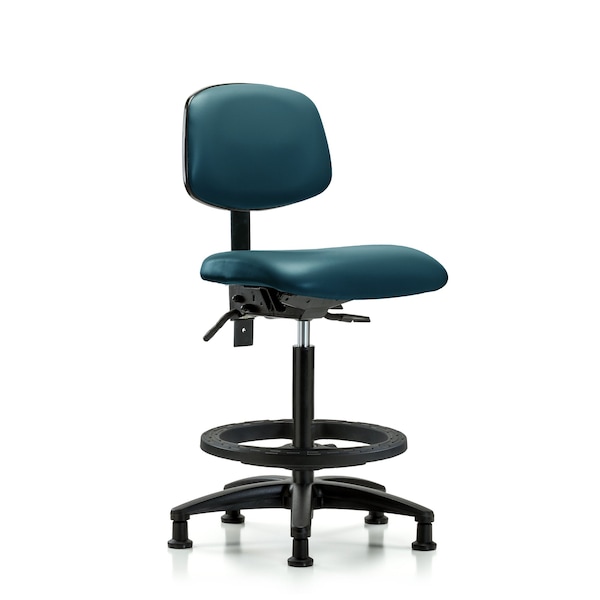 Vinyl Chair, High Bench, Tilt, Foot Ring, Glides, Royal