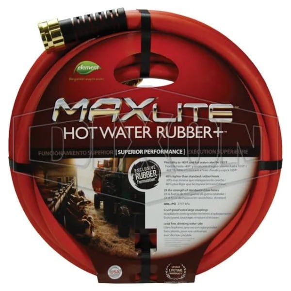 5/8 in ID x 50 ft L Water Hose, Rubber Tube