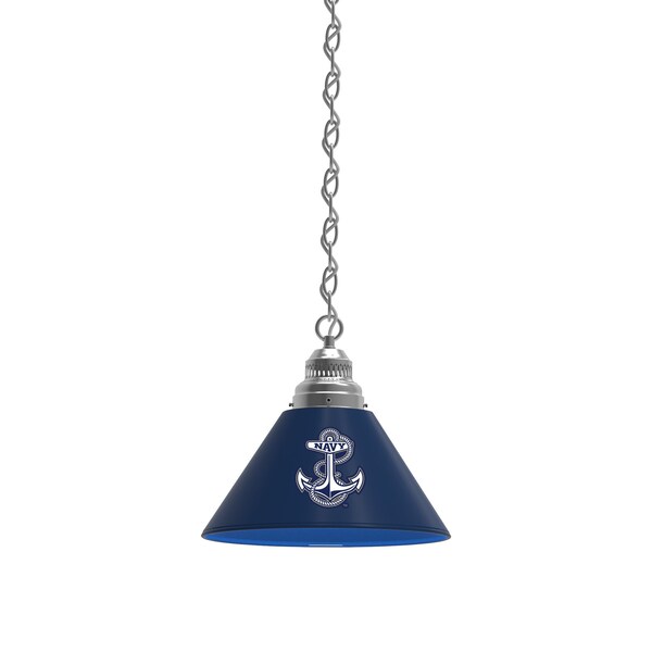 US Naval Academy NAVY Pendant Light, Chrome Fixture