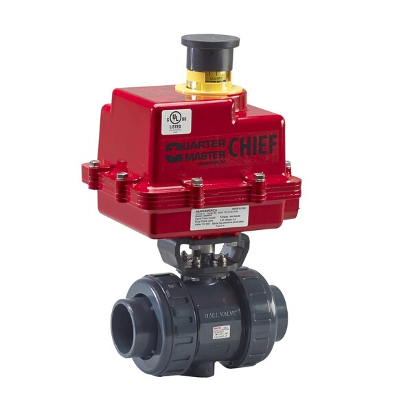 Valve, Actuated Ball, 3/4", T-21, PVC/EPDM