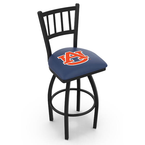 25" Blk Wrinkle Auburn Swivel Bar Stool, Jailhouse Back