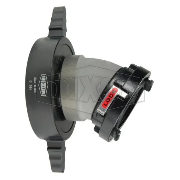 Long Handle Elbow with Buna-N Gasket, 4 x 6 in Nominal, Storz x Female NST NH Swivel End Style, Al