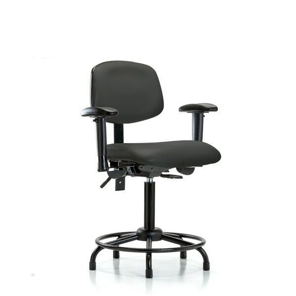 Medium Bench Chair Vinyl Chair, RT Tilt AA, Gld, Gry, Adjustable Arms, 22" to 29" Height, Vinyl