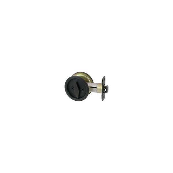 Round Privacy Pocket Door Lock Venetian Bronze Finish