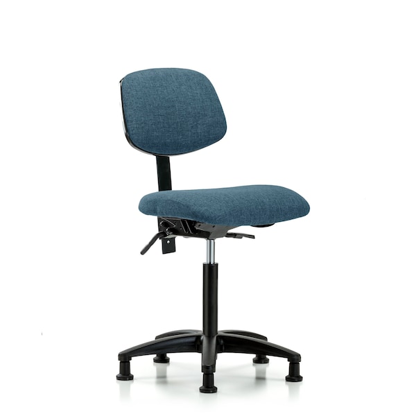 Chair, Fabric, Med Bench, Tilt Glides, Blu, No Arms, 22" to 29" Height, Blue
