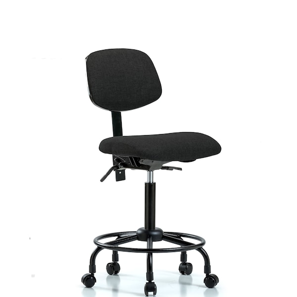 Chair, Fab, Med Bench, RT Tilt Casters, Blk, No Arms, 24" to 31" Height, Black