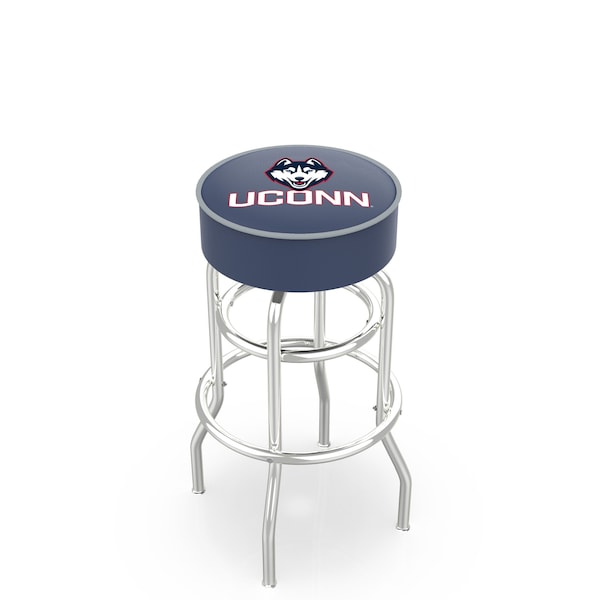 25" Connecticut Cushion Seat, 2-Ring Chrome Swivel Bar Stool