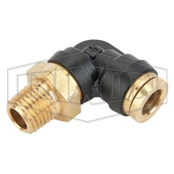 Legris by  Push-In Elbow, 1/2 x 3/8 in Nominal, MNPT x Tube, 250 psi Pressure, Brass, Domestic
