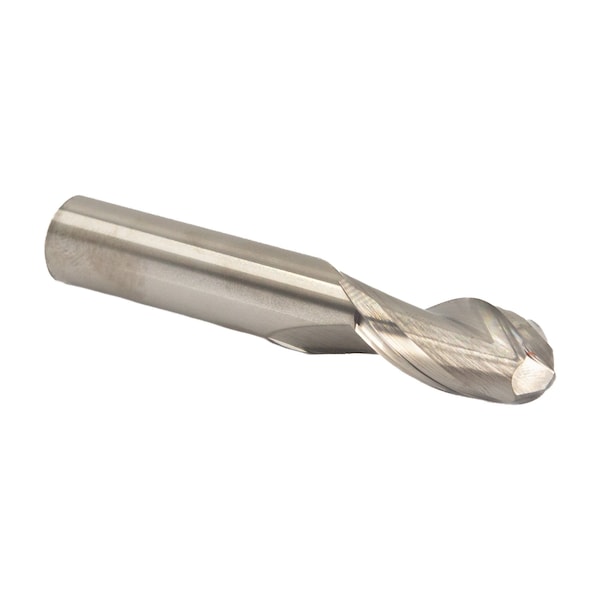 1/2" Carbide 2 Flute Single End Ball End Mill