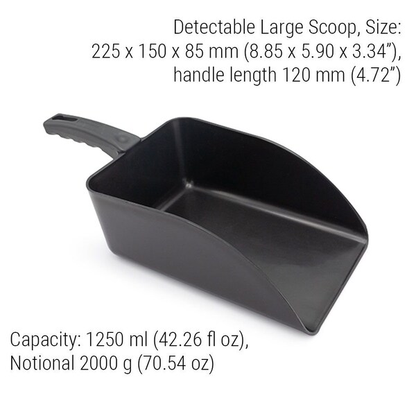 Scoop, 8.85 in L, Black, PK5