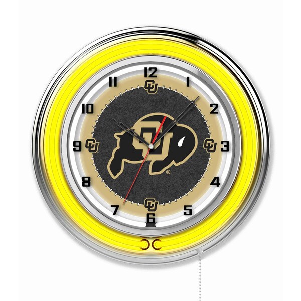 University of Colorado Double Neon 19" Clock