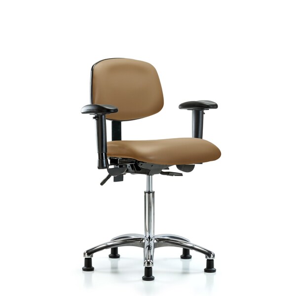 Medium Bench Chair Chair, Vin, Med Ben, Chr Tilt AA Gld, Taupe, Adjustable Arms, 22" to 29" Height