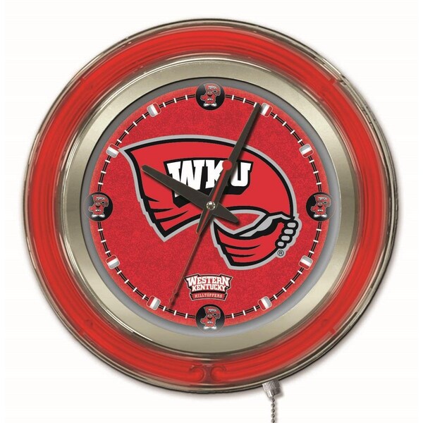 Western Kentucky University Double Neon 15" Clock