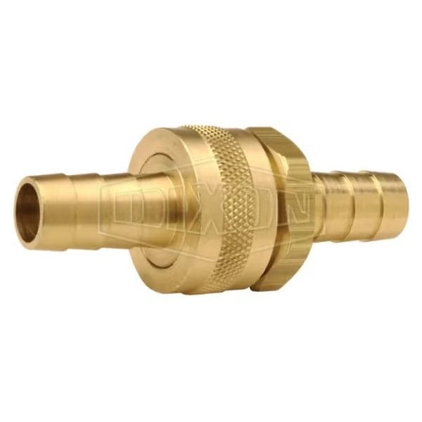 Short Shank Coupling with Round Nut, 5/8 in x 3/4-11-1/2 Nominal, Hose Barb x GHT End Style, 2.95 in