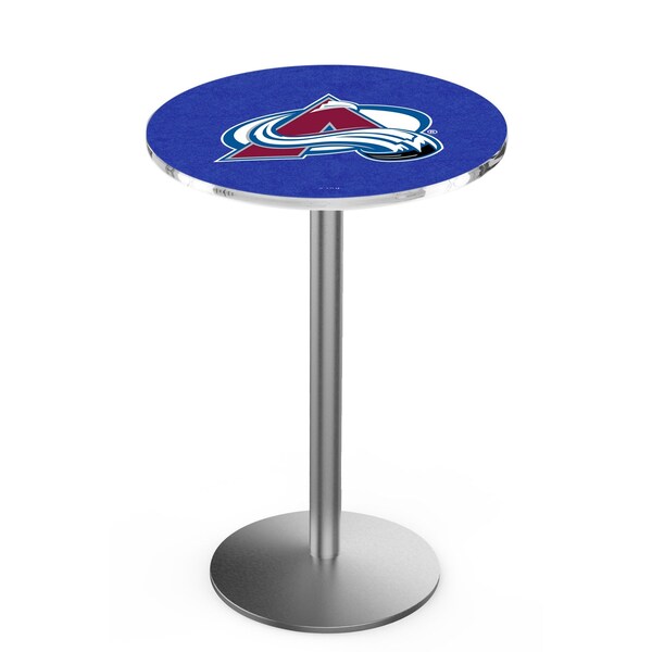 36" Stainless Steel Colorado Avalanche Pub Table, 36" dia. Top
