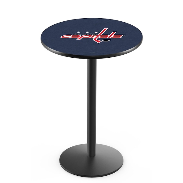 42" Blk Wrinkle Washington Capitals Pub Table, 36" dia. Top