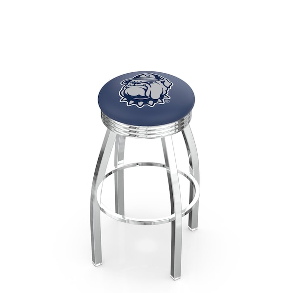 25" Chrome Georgetown Swivel Bar Stool, Accent Ring