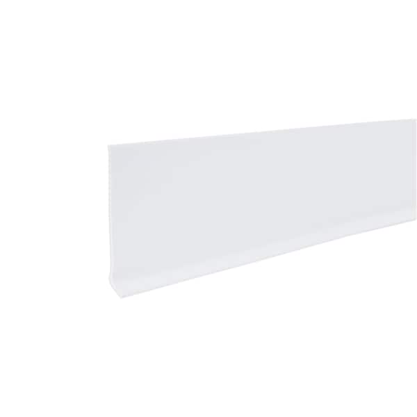 Wall Base Molding, PVC Vinyl, White, 720 in L, 4 in H