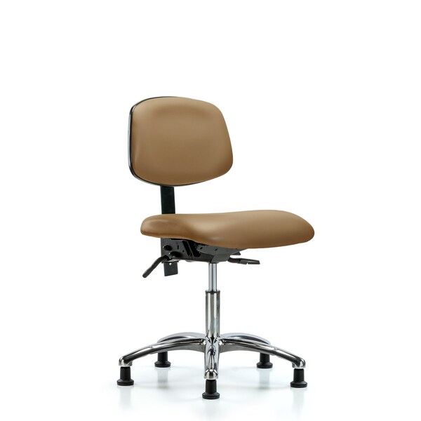 Desk Chair Desk Chair, Vinyl, Chr Tilt Glides, Taupe, No Arms, 18" to 23" Height, Vinyl, Taupe
