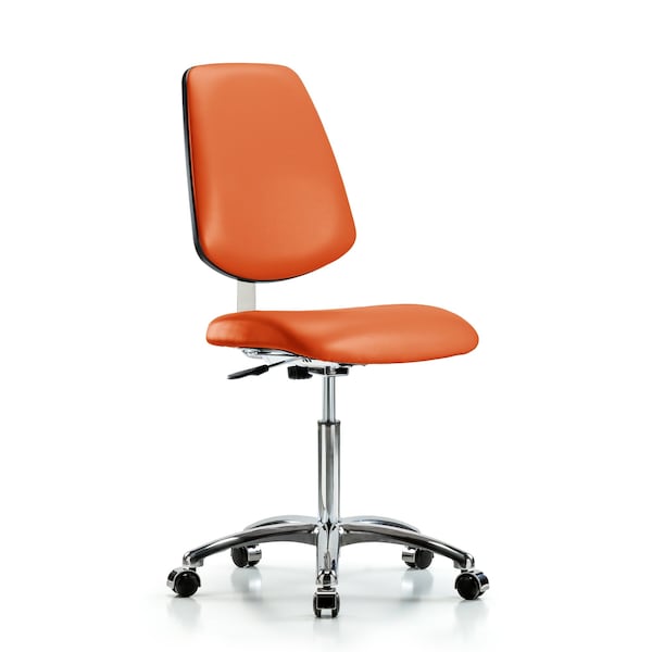 Clean Room Chair 22" to 29" Height, Vinyl, Orange Kist