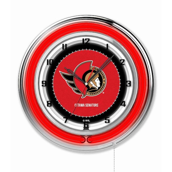 Ottawa Senators Double Neon 19" Clock, NHL