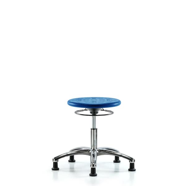 Huron Poly Clean Room Stool, Desk, Glides, Blue