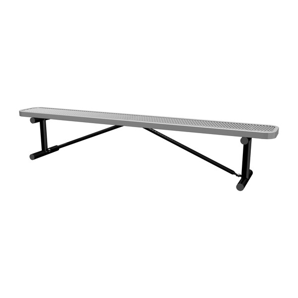 Portable, Bench w/o Back, 8ft., Gray