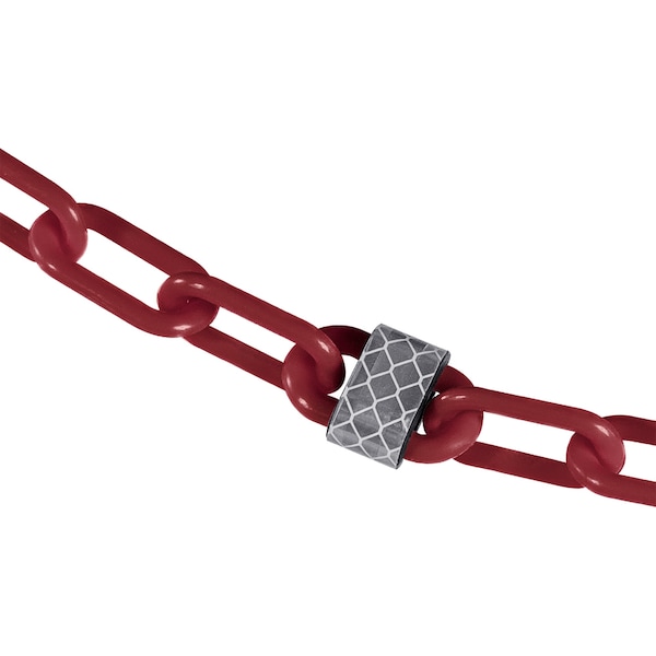2" x 100' Crimson Reflective Plastic Safety Chain