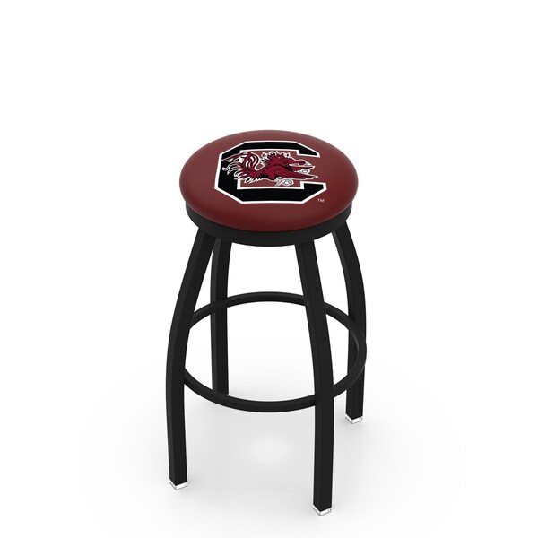 25" Blk Wrinkle South Carolina Swivel Bar Stool, Accent Ring