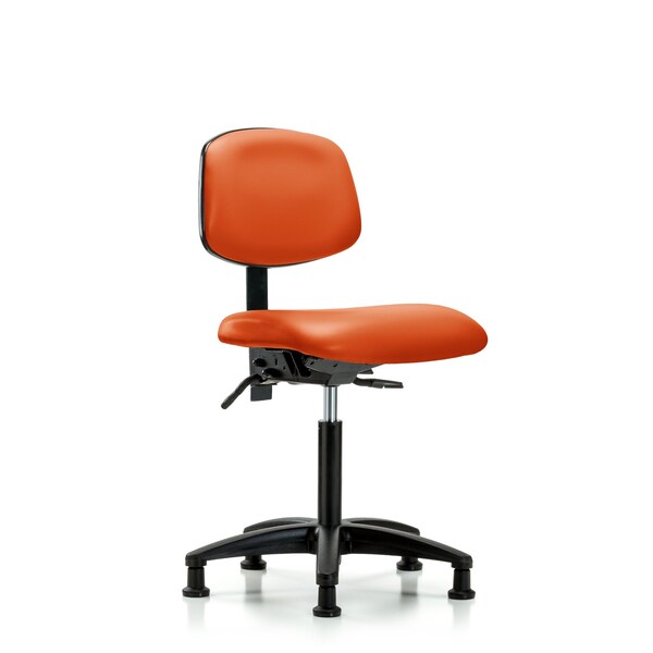 Chair, Vinyl, Med Bench, Glides, Orange, No Arms, 22" to 29" Height, Orange Kist