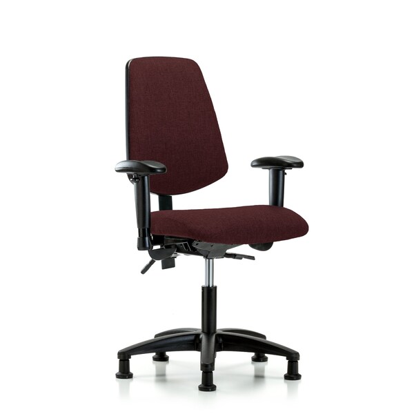 Desk Chair Fab Desk Chair, Med, Bk, AA, Glides, Bur, Adjustable Arms, 19" to 24" Height, Fabric