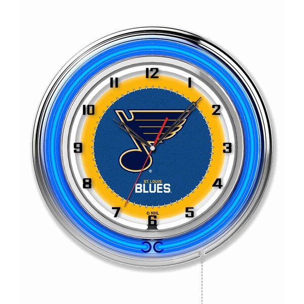 St Louis Blues Double Neon 19" Clock, NHL