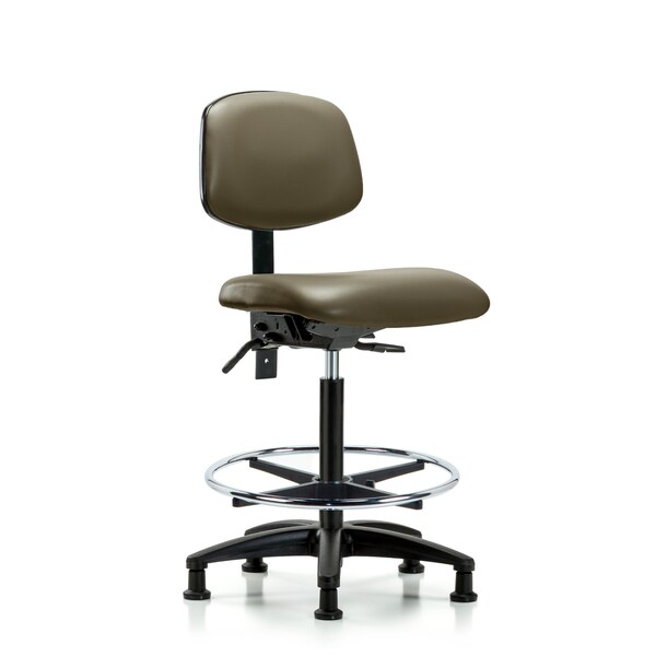 Vinyl Chair, High Bench, Foot Ring, Glides, Taupe