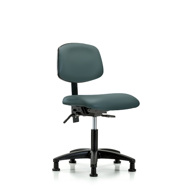 Desk Chair Desk Chair, Vinyl, Tilt Glides, Blu, No Arms, 18" to 23" Height, Vinyl, Colonial Blue