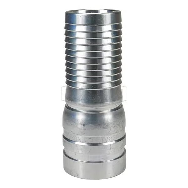 The Right Connection Crimp King Combination Nipple, 1-5/16 x 1 in, Hose Barb x Grooved End, Carbon