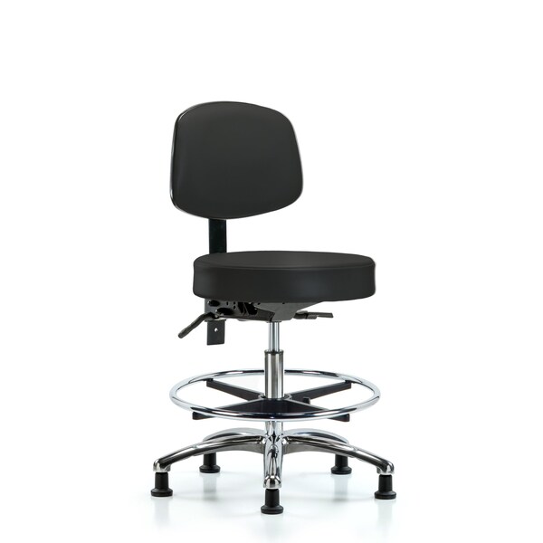 Ben Stool, Med, Vin, Bk Chrome, CF, Gld, BLK