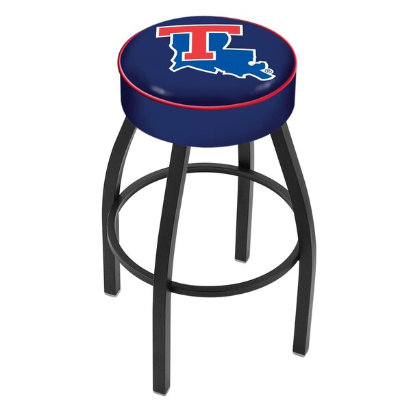 25" 4" Louisiana Tech Cushion Seat, Blk Wrinkle Base Swivel Bar Stool