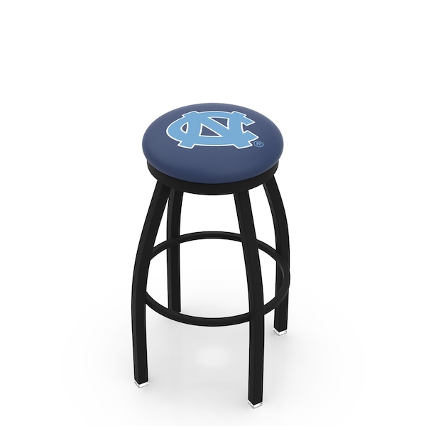 25" Blk Wrinkle North Carolina Swivel Bar Stool, Accent Ring