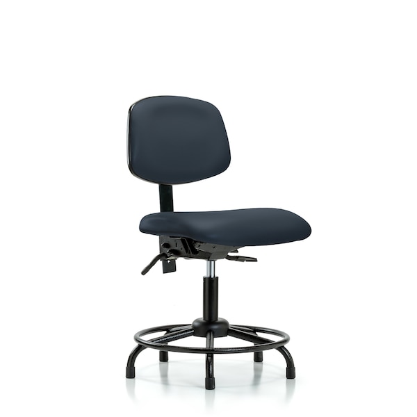 Desk Chair Desk Chair, Vinyl, Chrome AA Casters, Port, No Arms, 18" to 23" Height, Vinyl