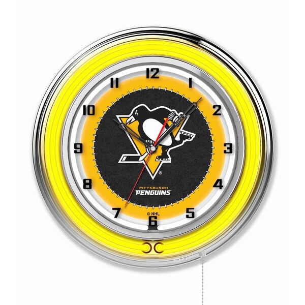 Pittsburgh Penguins Double Neon 19" Clock, NHL
