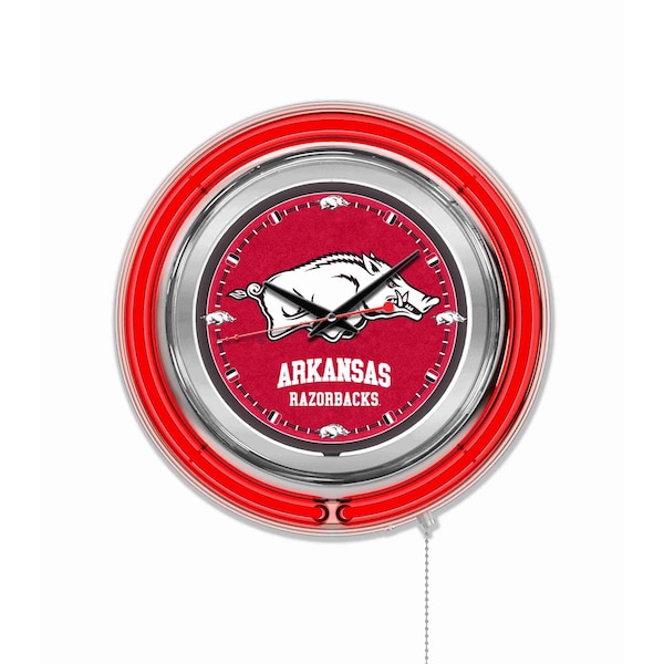 University of Arkansas Double Neon 15" Clock