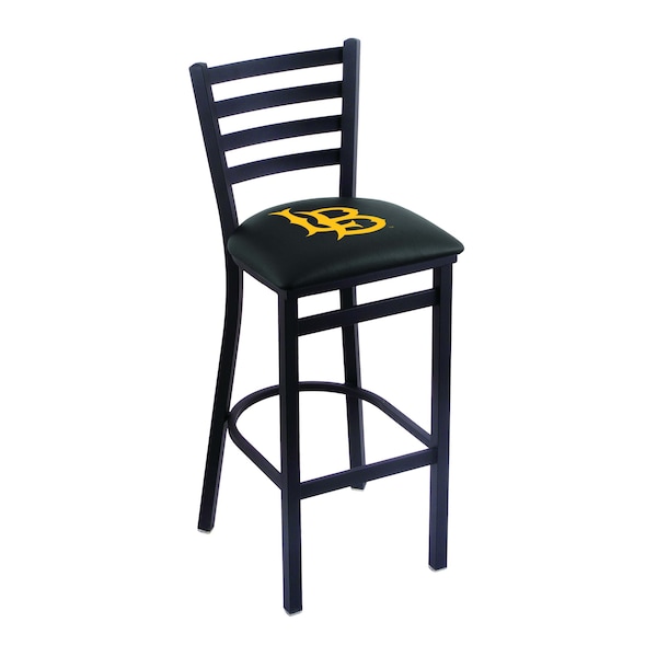 25" Blk Wrnkl Long Beach State Univ Station Counter Stool, Ladder Back