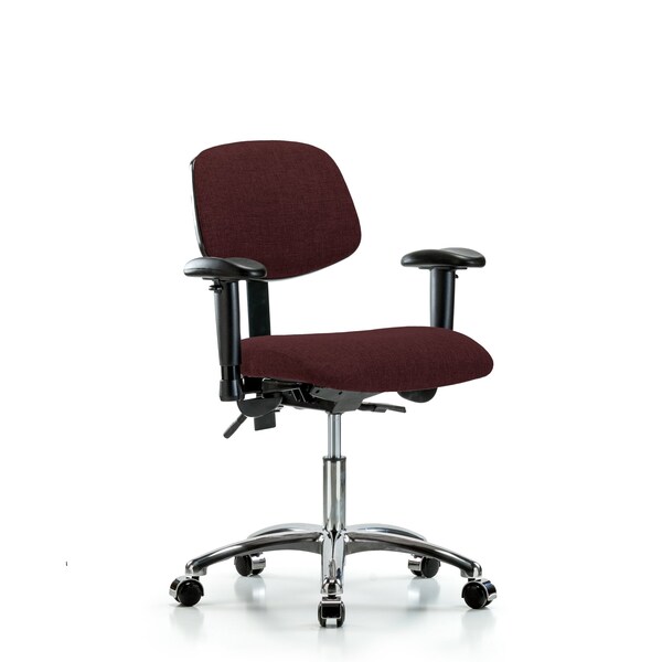 Desk Chair Desk Chair, Fab, Chr Tilt AA Casters, Bur, Adjustable Arms, 19" to 24" Height, Fabric