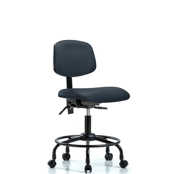 Desk Chair Desk Chair, Vinyl, Chrome Tilt Glides, Port, No Arms, 21" to 26" Height, Vinyl