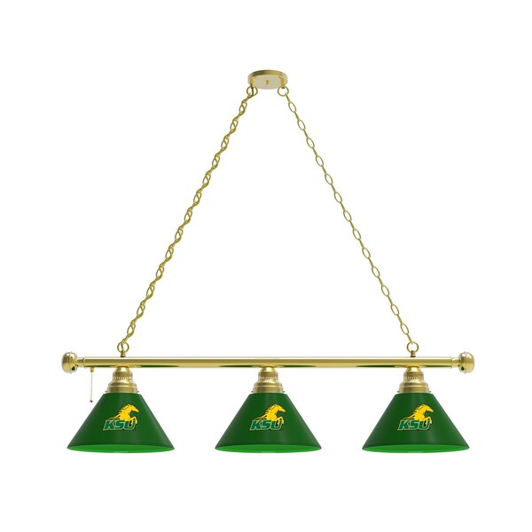 Kentucky State University 3 Shade Billiard Light, Brass Fixture