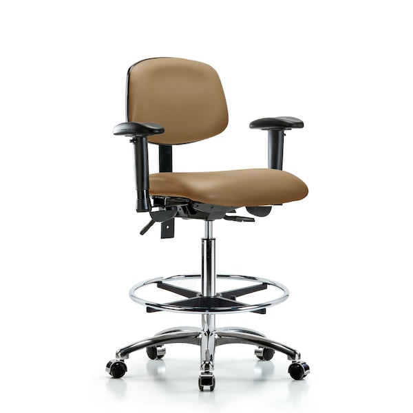 Chair, Vin, Hi Bench, Chr AA CF Cast, Taupe, 6-Way Adjustable, 26" to 35-1/2" Height, Taupe